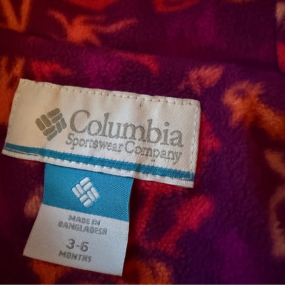 Columbia Baby Snowsuit Bunting Pink Purple Fleece 3–6 Months - Picture 7 of 10